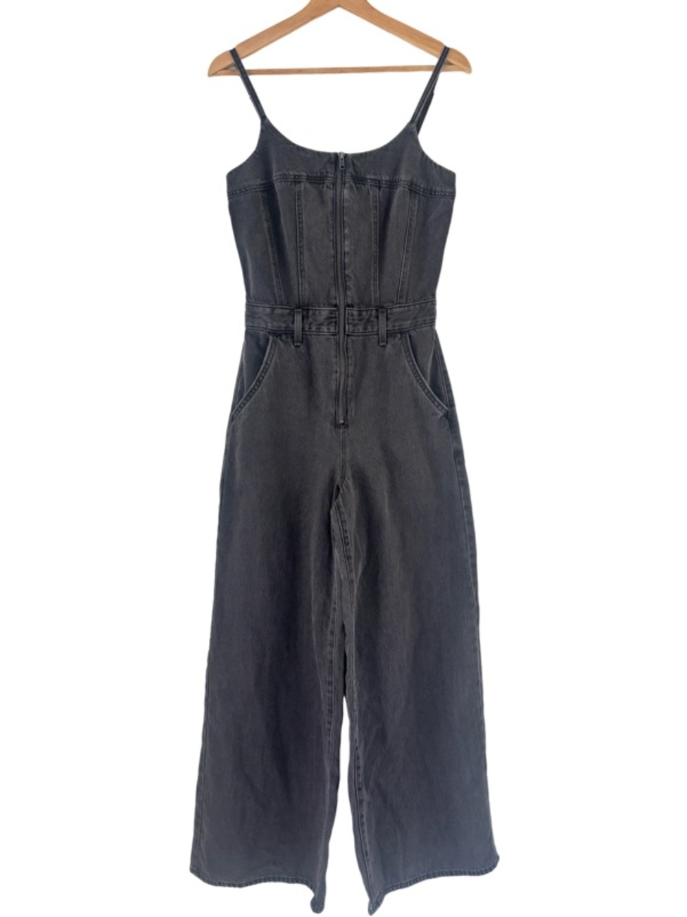 Levi's Bustier Denim Wide-Leg Jumpsuit in Black Size S - Picture 8 of 13
